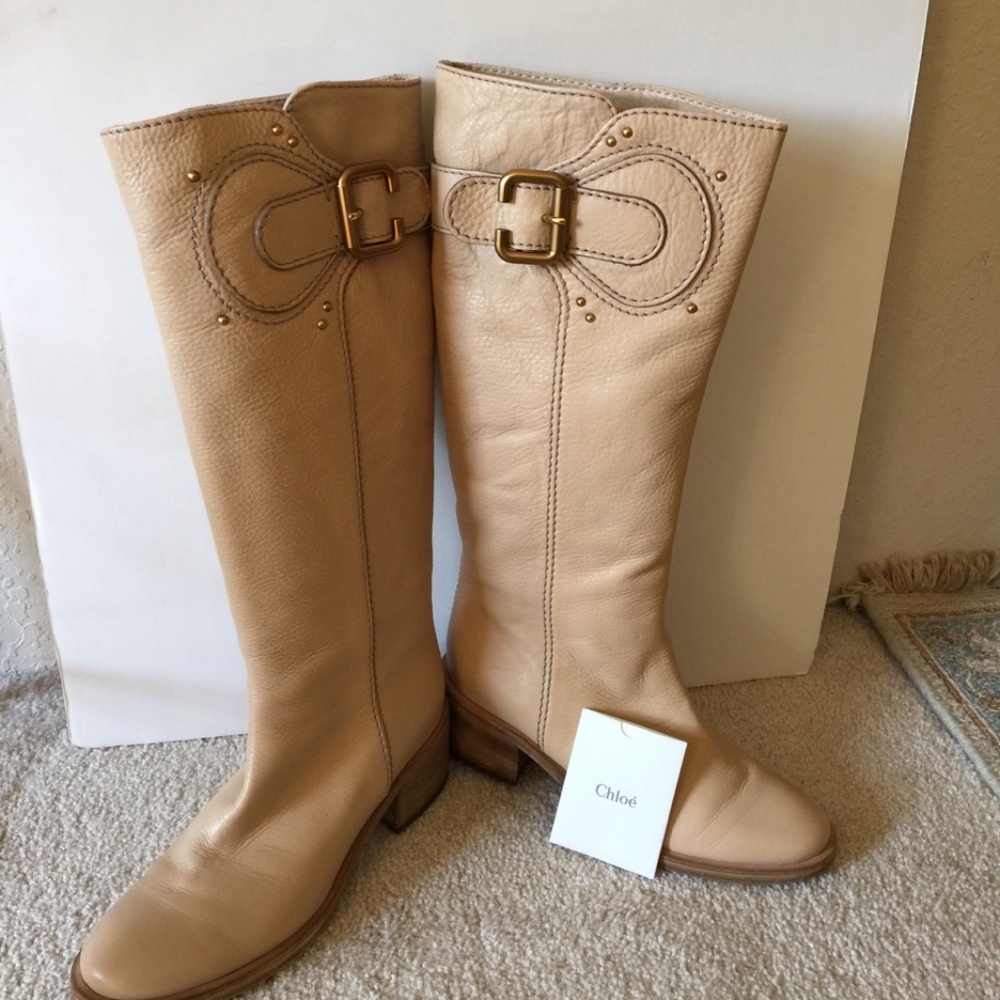 CHLOE Tall Full to Knee Beautiful Leather Fashion Riding Boots